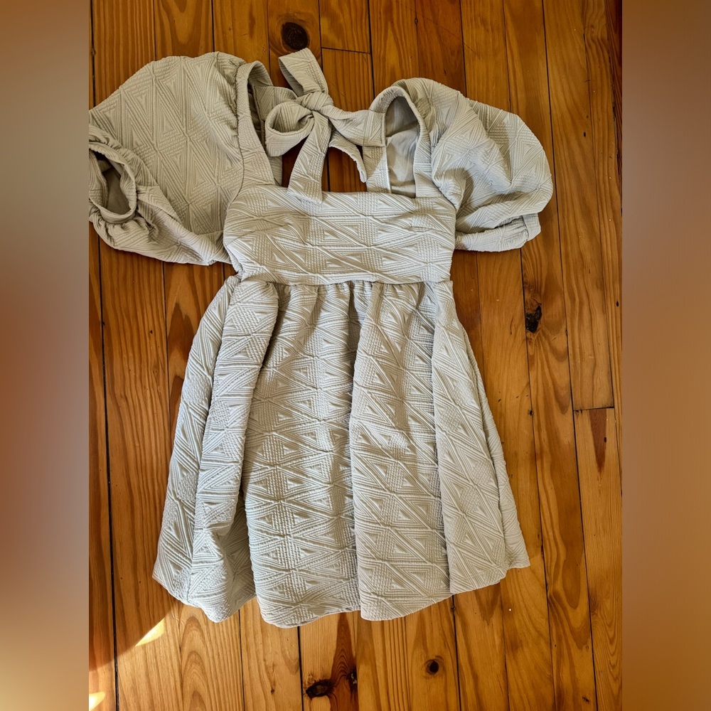 Free People Textured Cream Dress